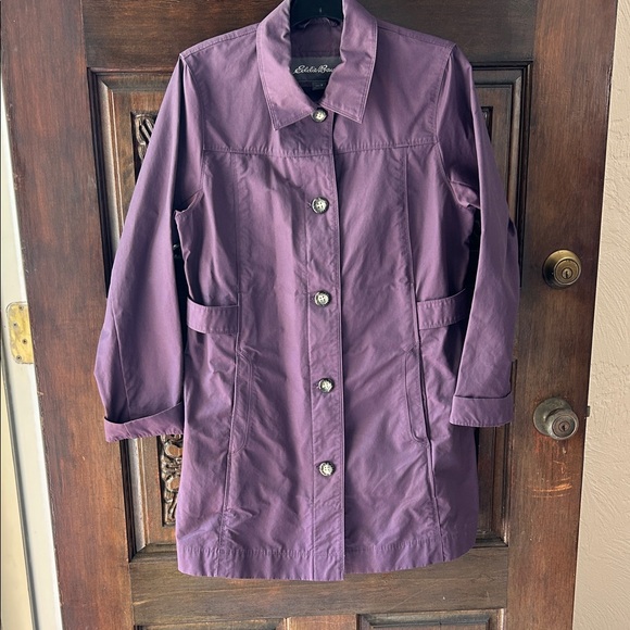 Eddie Bauer Women's Deep Purple Trench Coat - Picture 1 of 16